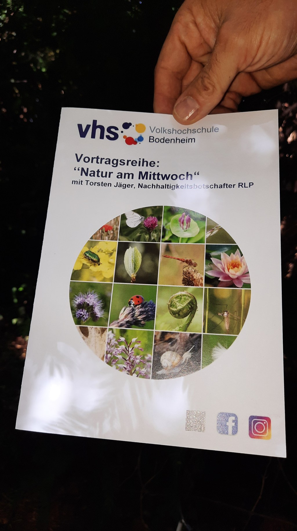 Flyer zur Vortragsreihe "Natur am Mittwoch"